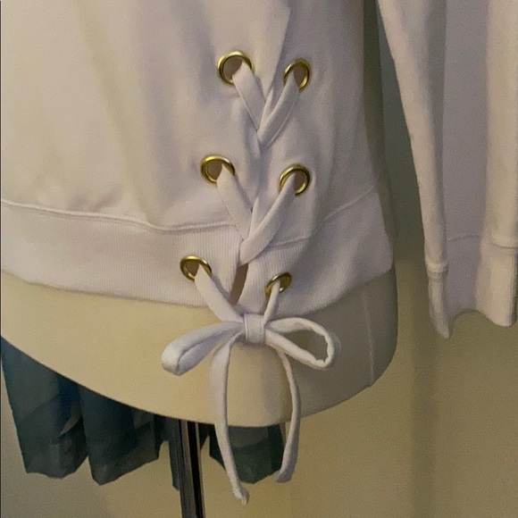 NEW! MICHAEL KORS WOMENS SIDE LACE UP SWEATER - Picture 2 of 4